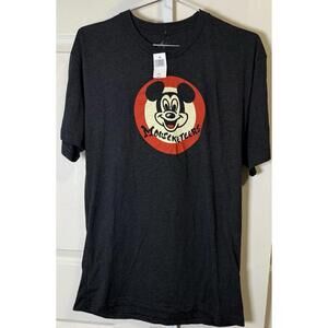 Disneyland Mickey Mouse MOUSEKETEER Charcoal Gray T-Shirt Adult Large NWT